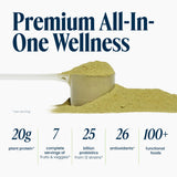 Vibrant Health cuchara medidora con polvo indicando 20 g de proteína