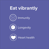 Vibrant Health selección de frutas y algas usadas en la fórmula para variedad de nutrientes