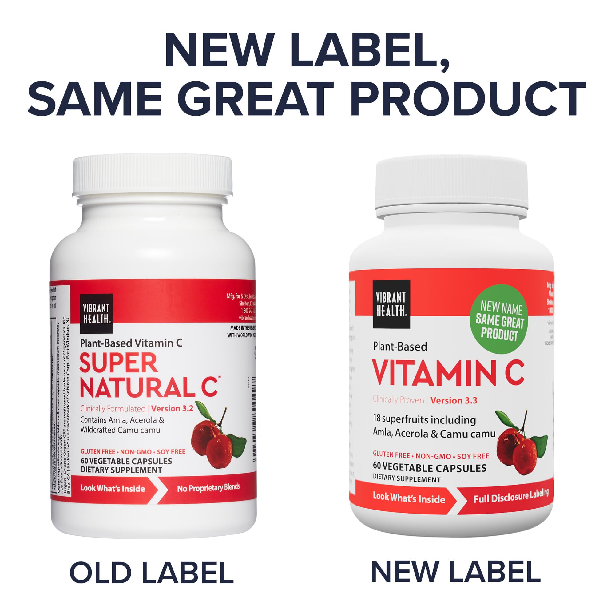 Vibrant Health ingredientes vegetales en polvo resaltando origen vegetal
