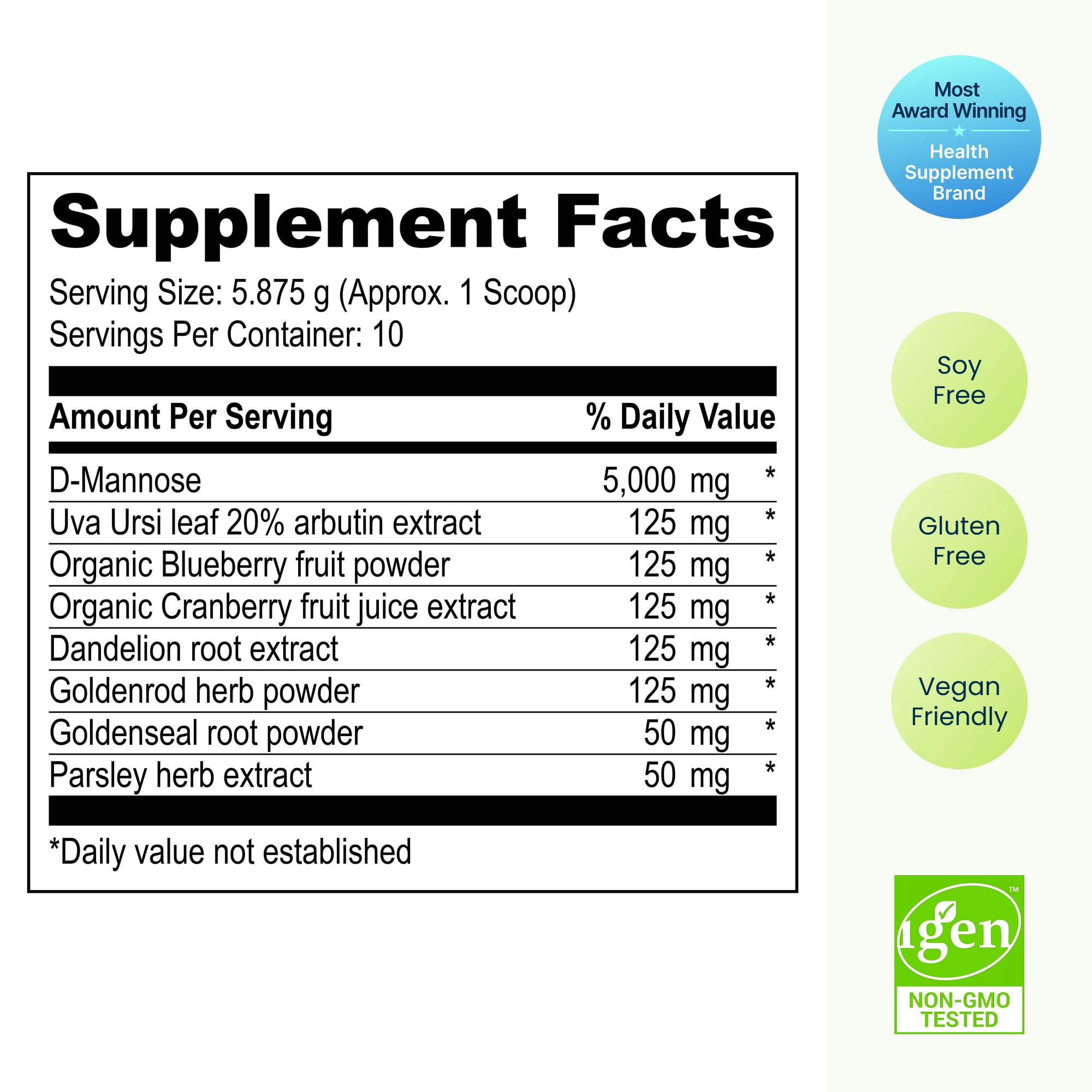 Vibrant Health etiqueta de ingredientes clara que ofrece transparencia y confianza