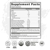 VICERA etiqueta con lista de ingredientes y certificados orgánicos