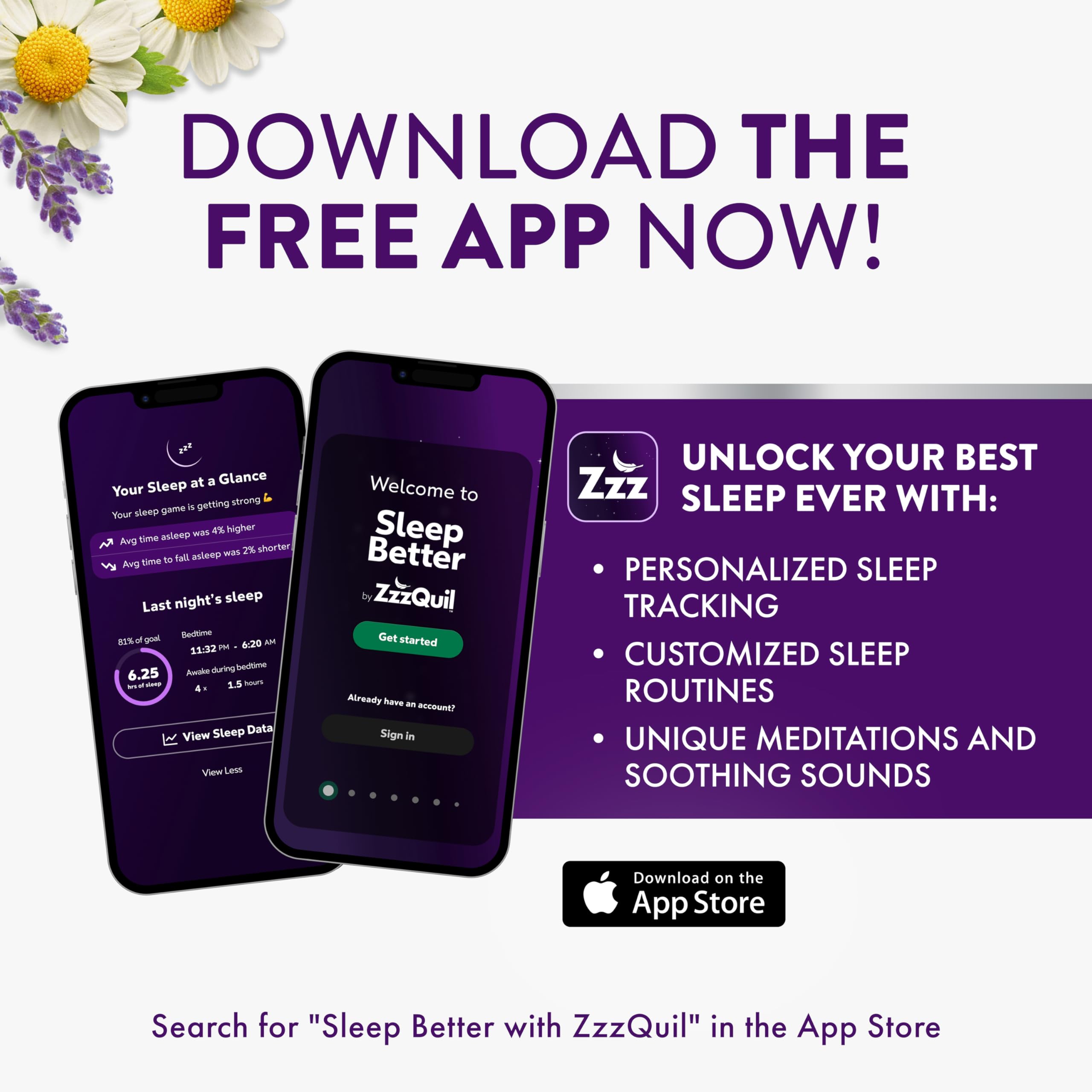 VICKS PURE Zzzs Kidz comparación de tamaño con mano infantil muestra porción