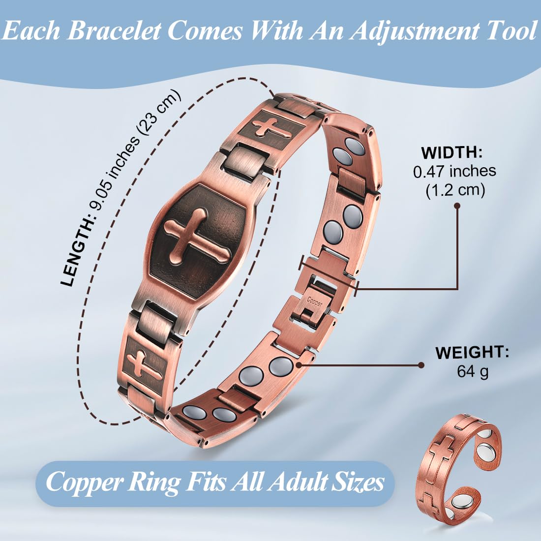Vicmag pulsera puesta en muñeca masculina, apariencia cómoda y elegante