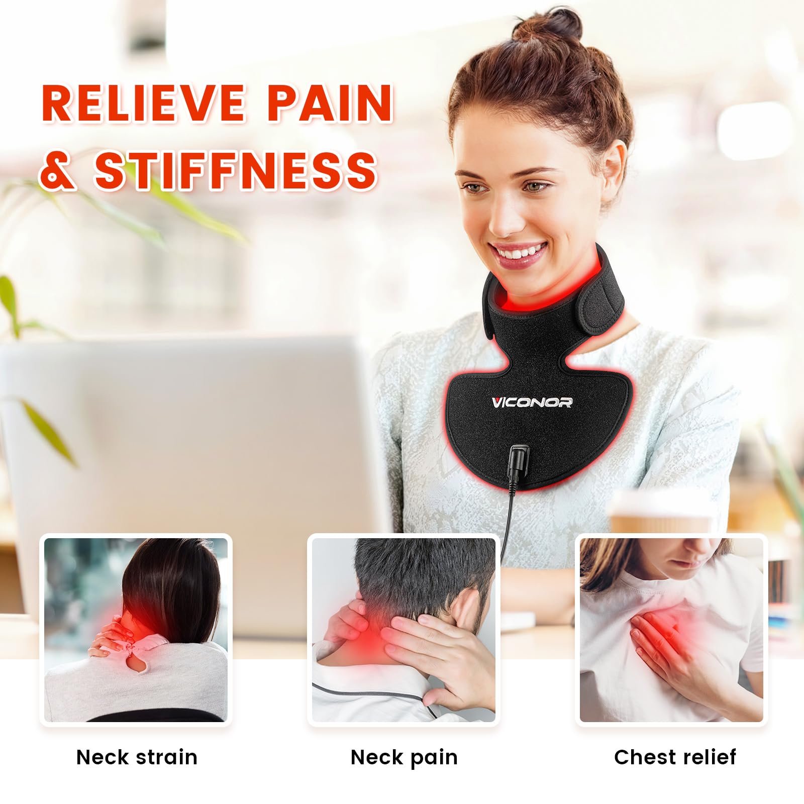 Viconor primeros planos de los 56 LEDs mostrando configuración 660nm y 850nm