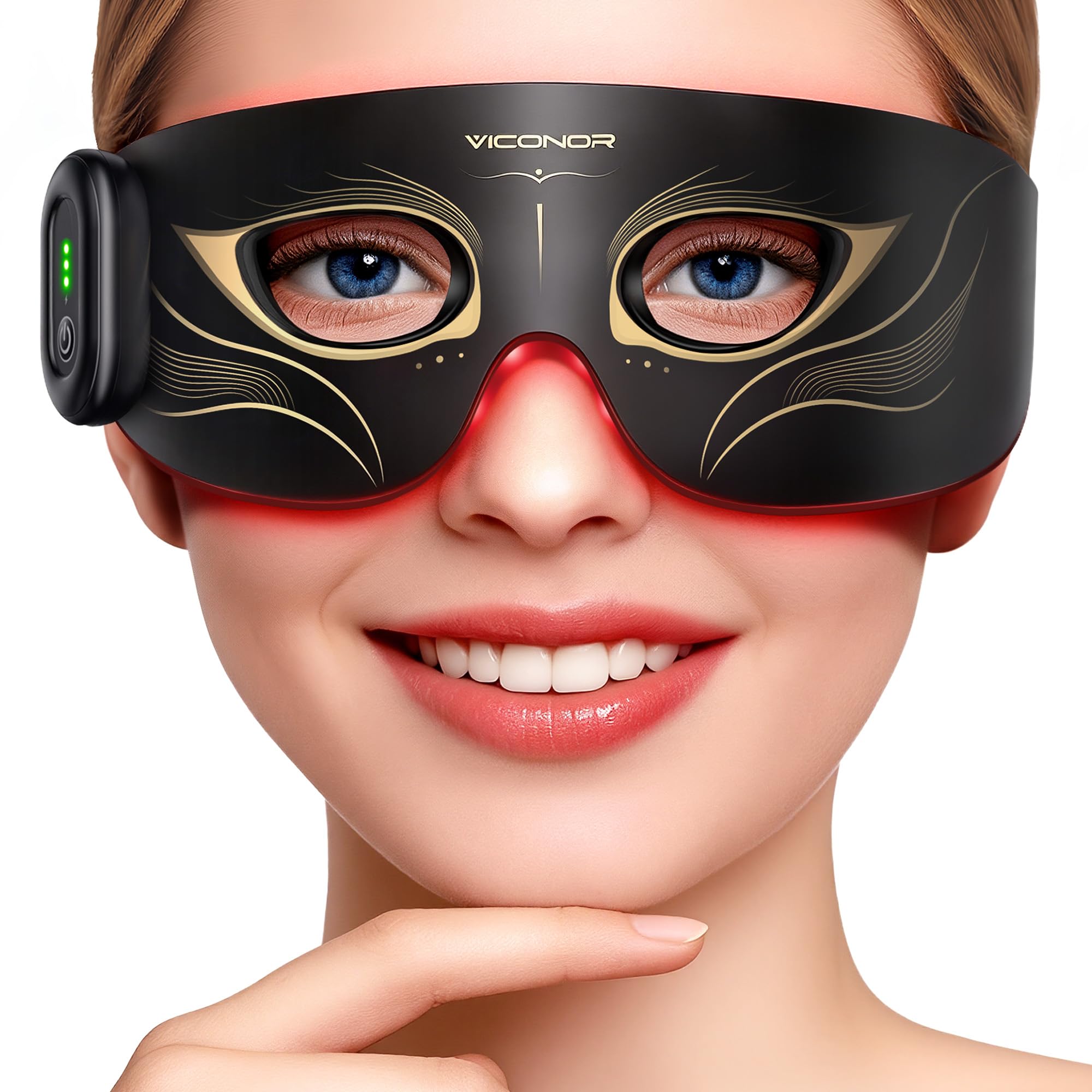 Viconor aplicador frontal mostrando ajuste cómodo y protección ocular