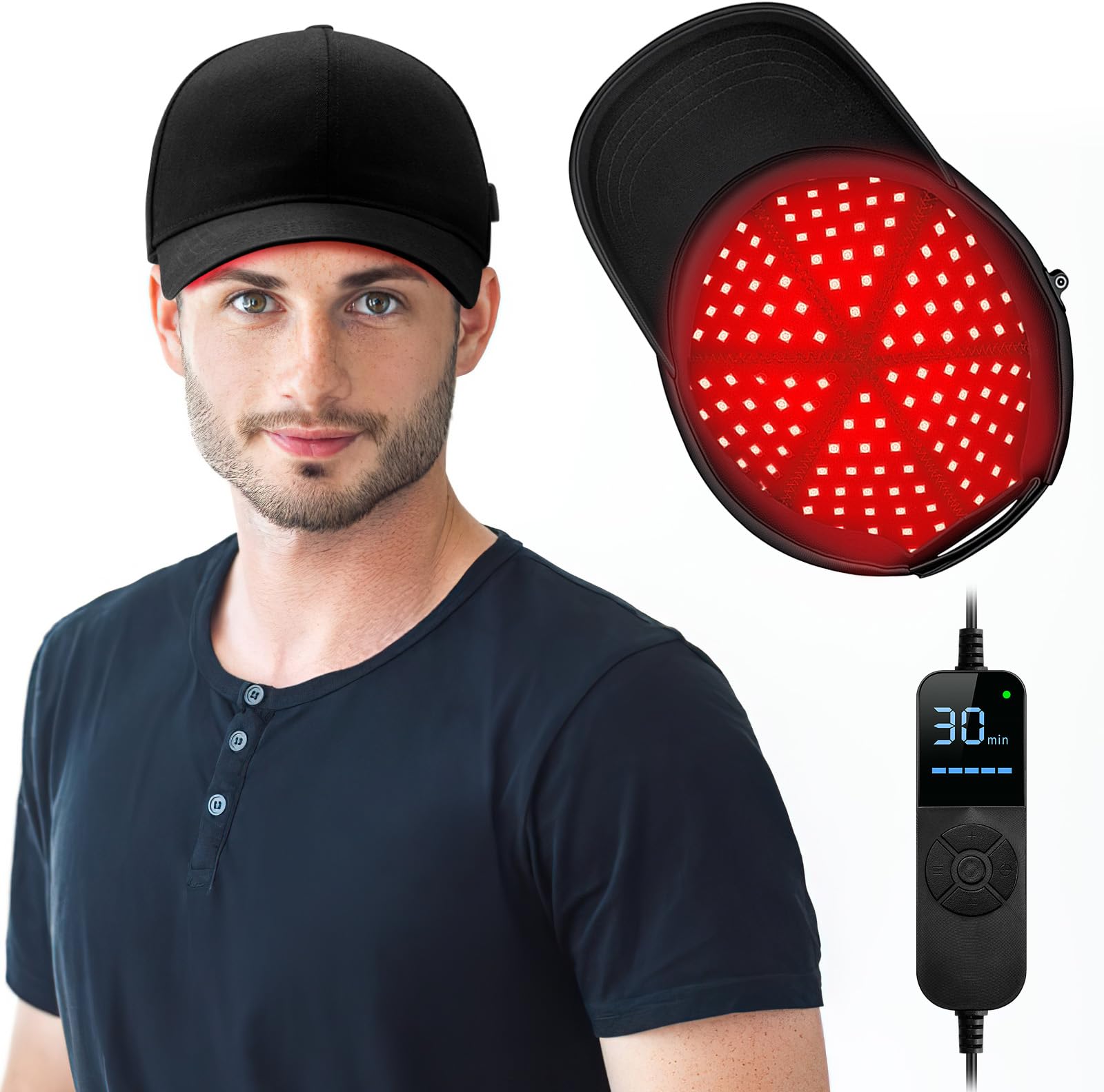 Viconor gorra láser frontal mostrando diseño negro y uso cómodo