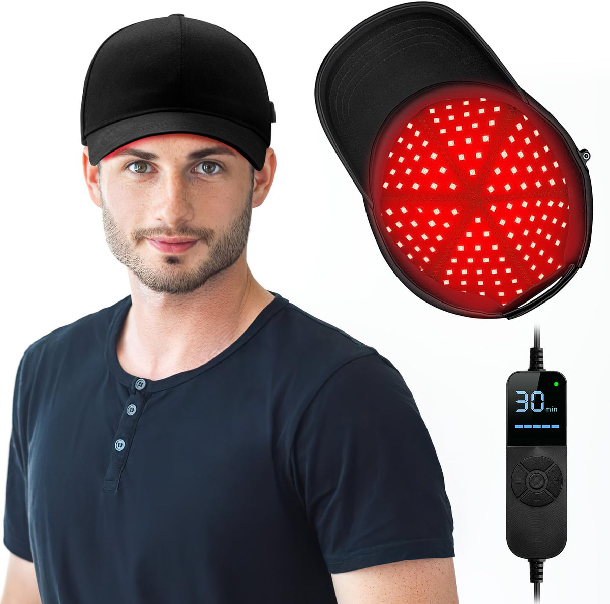 Viconor gorra láser frontal mostrando diseño negro y uso cómodo