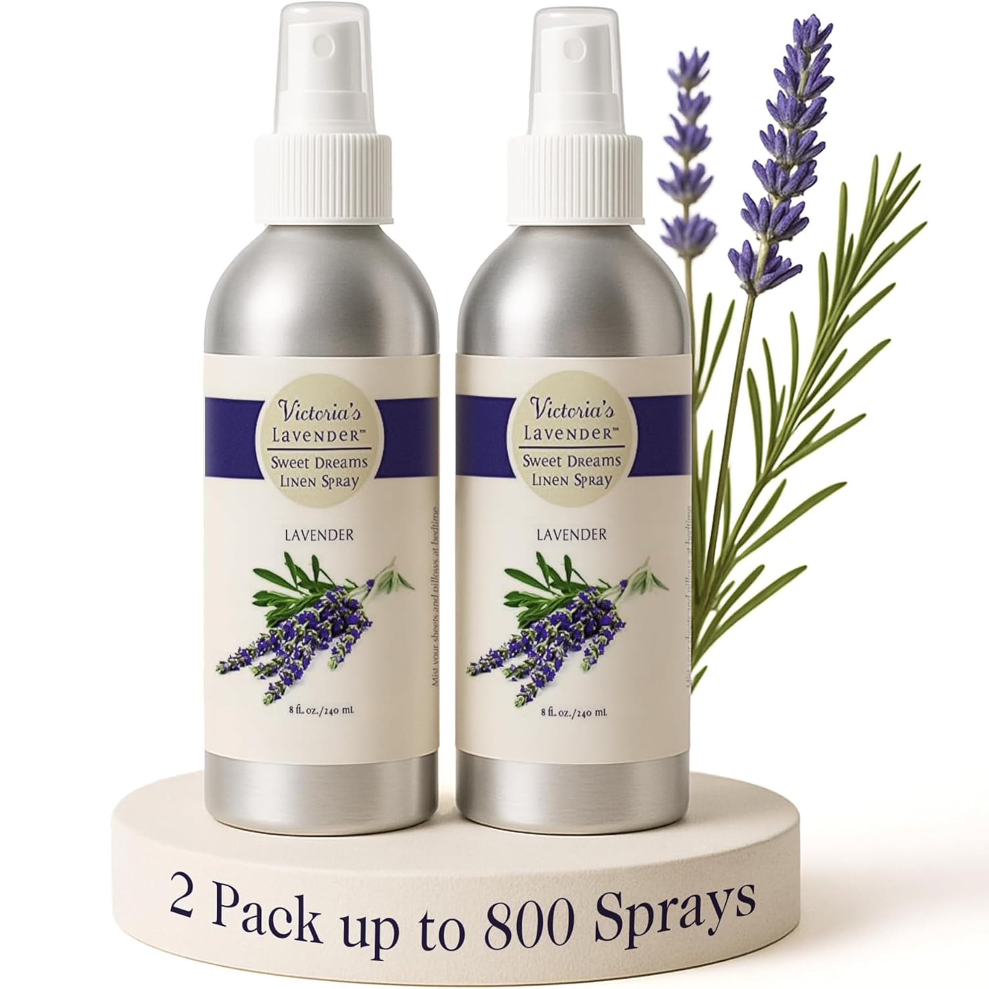Victoria's Lavender envases frontales pack 2 mostrando diseño y conveniencia