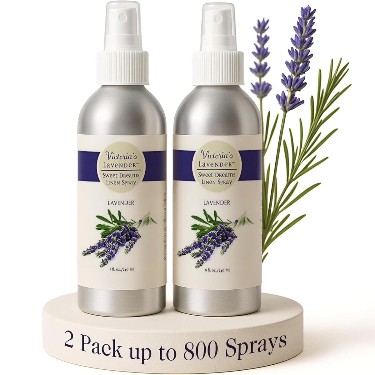 Victoria's Lavender envases frontales pack 2 mostrando diseño y conveniencia