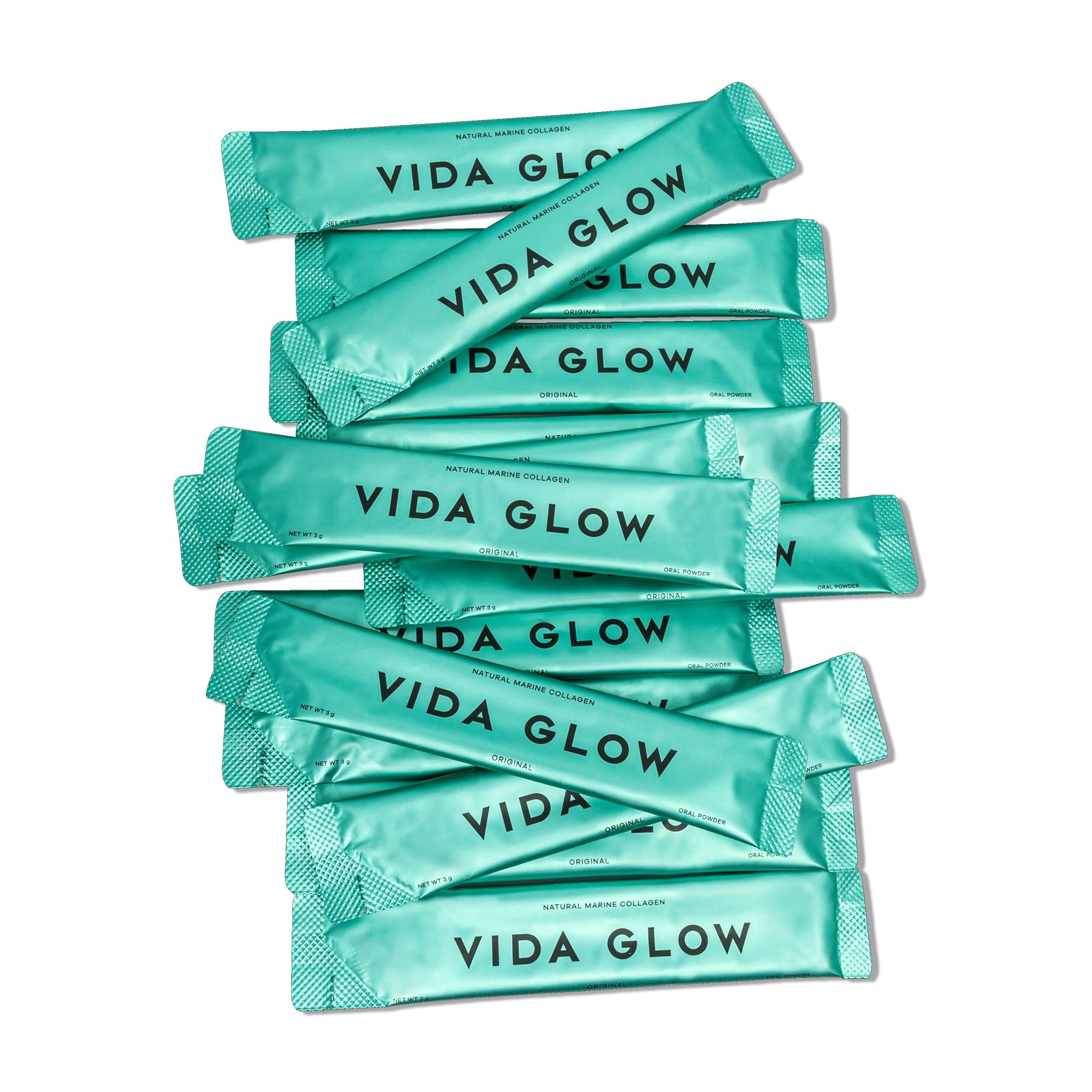 Vida Glow comparación de tamaño con mano para ver porción práctica