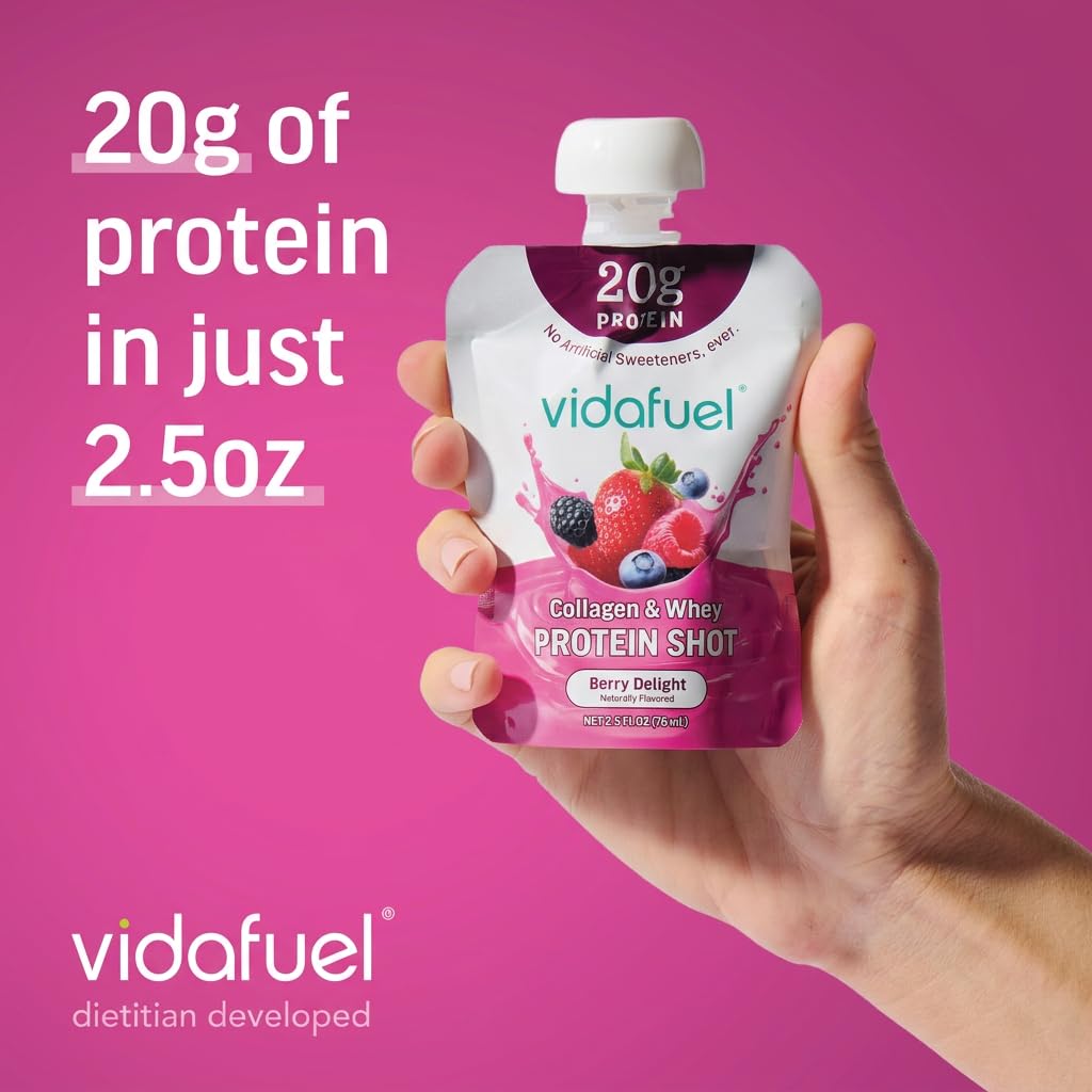 VIDAFUEL bebida preparada en vaso sabor frutos rojos lista para beber