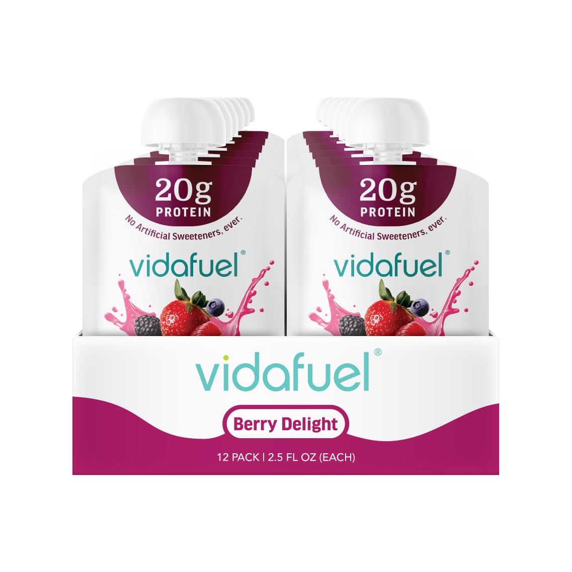 VIDAFUEL sobre dentro de bolso ideal para llevar y consumir fuera