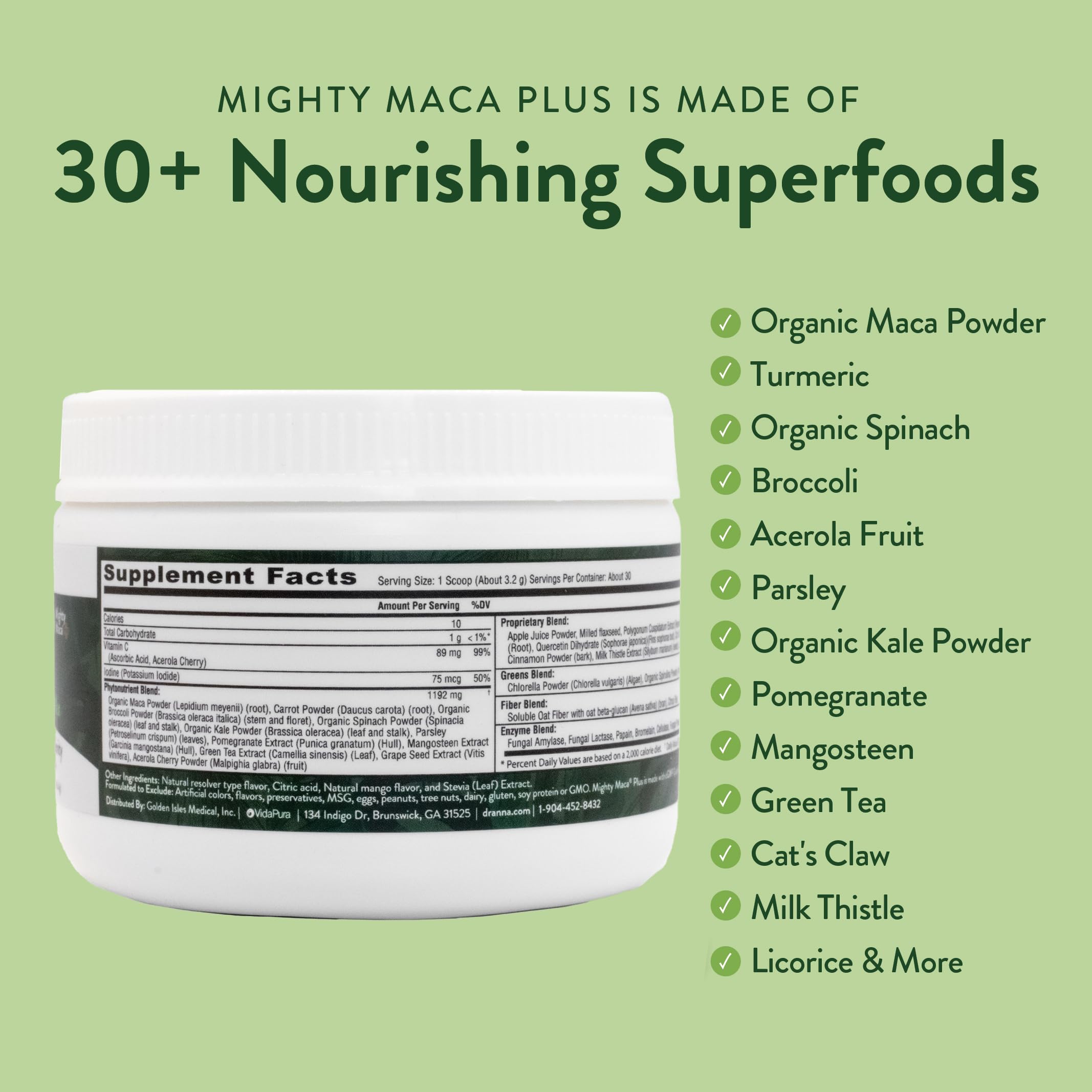 VIDAPURA Mighty Maca en desayuno saludable, apoya rutina alcalina