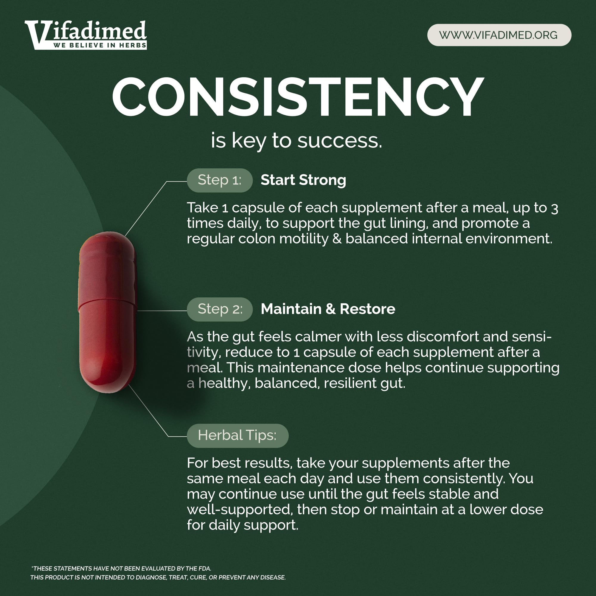 VIFADIMED etiqueta de ingredientes destacando formulación herbal verificada