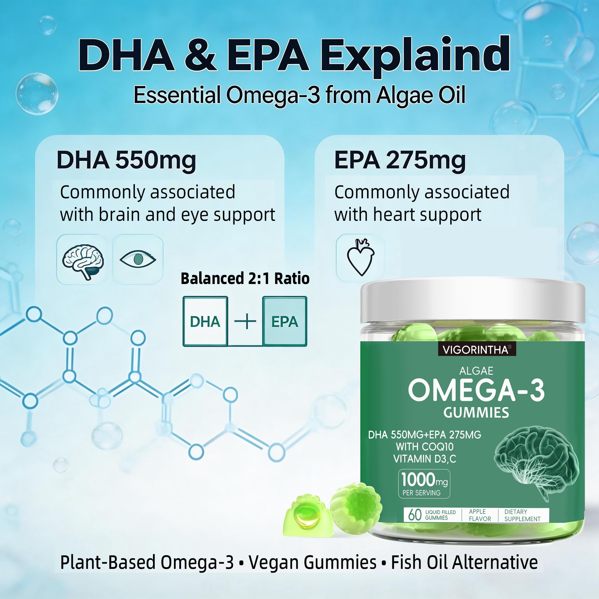 Vigorintha etiqueta legible con lista de ingredientes y dosis