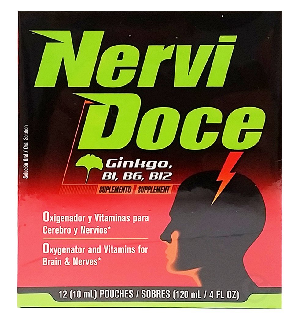 VIJOSA Nervidoce frente del empaque mostrando formato práctico y dosis premedida
