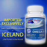 Viking envase abierto que muestra las 90 softgels como suministro mensual