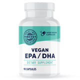 Vimergy frente del envase mostrando 90 cápsulas y beneficio vegano