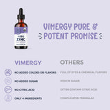 Vimergy frasco junto a una mano para comparar tamaño y facilidad de uso
