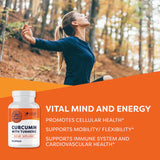 Vimergy curcumin cápsula en primer plano, fácil de tragar y portable