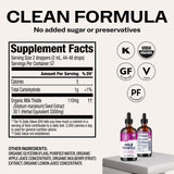 Vimergy envase 115 ml junto a una regla para ver la escala de tamaño