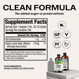 Comparación de tamaño de botella Vimergy 240 mL junto a objetos cotidianos para referencia