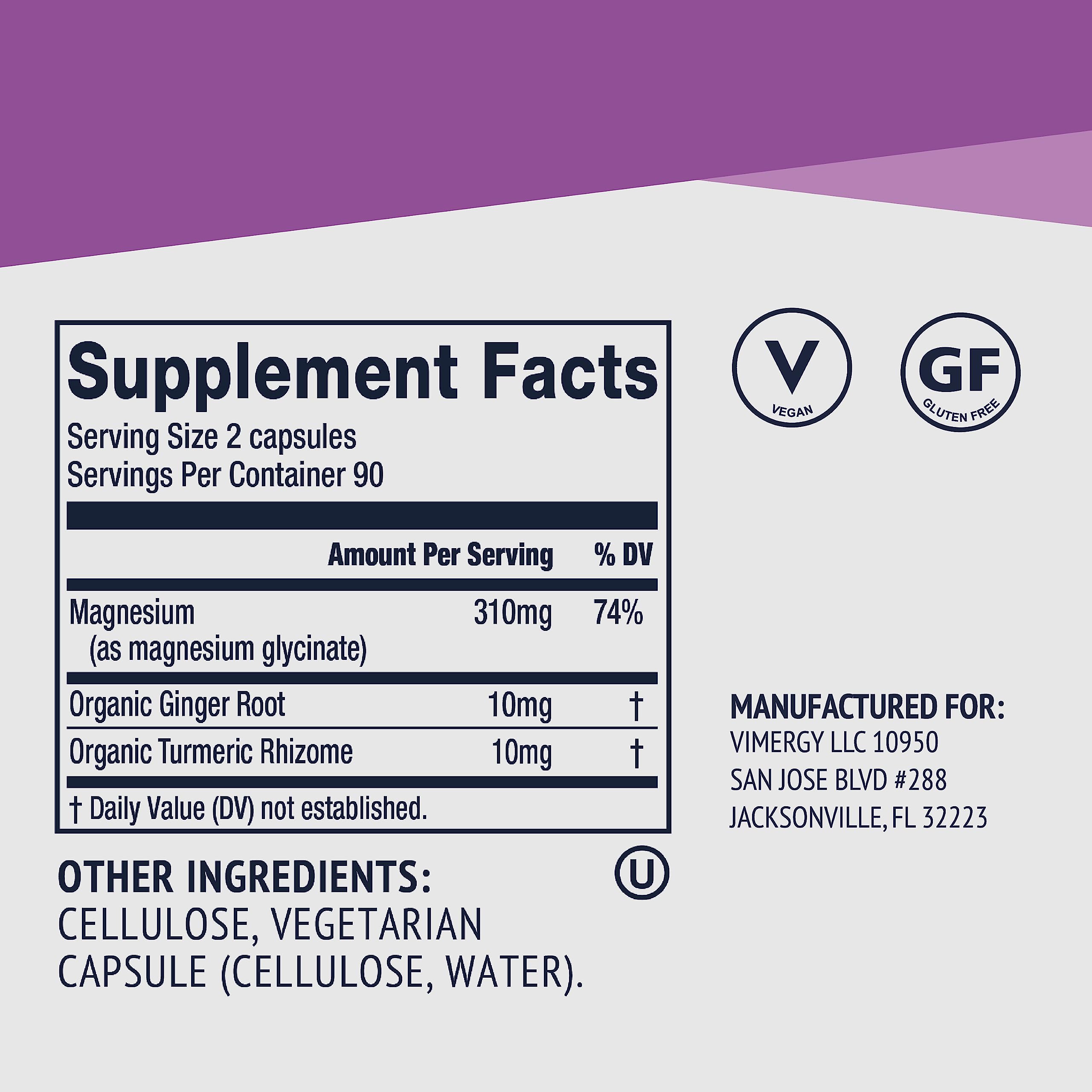 Vimergy etiqueta legible con ingredientes y certificaciones para confianza del consumidor