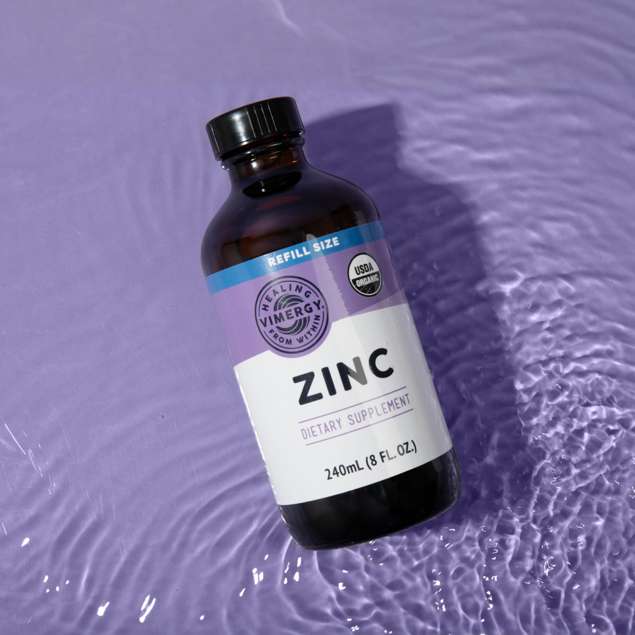 Vimergy etiqueta con lista de ingredientes limpios y certificados