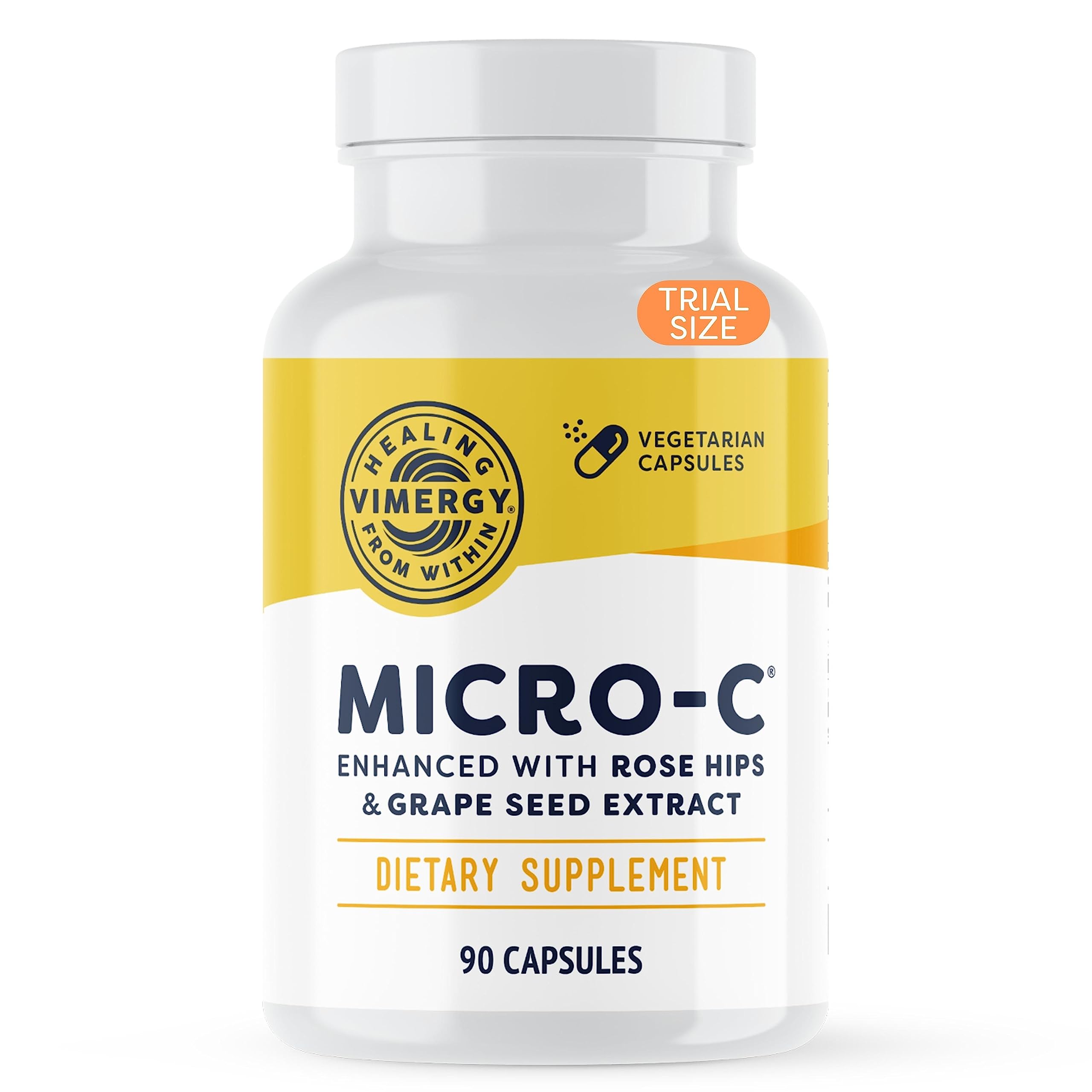 Vimergy Micro-C frontal del empaque mostrando la dosis y beneficios