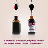 Vimergy Soothe Wise vertido con miel cruda ilustrando ingrediente principal