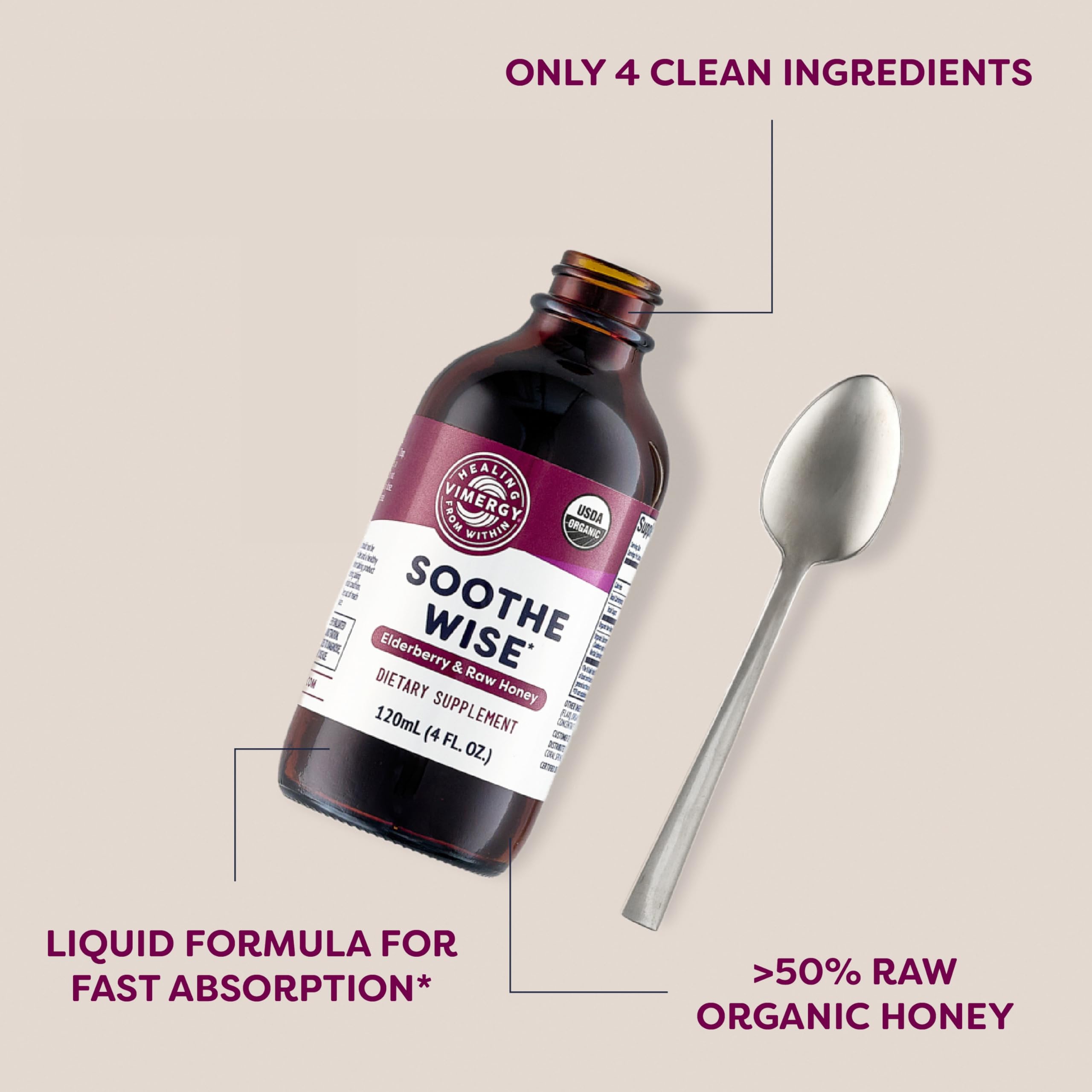Vimergy Soothe Wise textura espesa en primer plano para sensación de recubrimiento