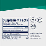 Vimergy cuchara con spirulina mostrando dosificación fácil