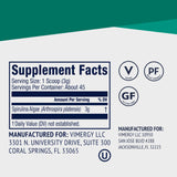 Vimergy spirulina cucharada comparativa que muestra la porción recomendada visualmente