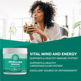 Vimergy polvo de spirulina textura fina que facilita mezcla