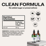 Vimergy botella 115 ml junto a una regla para comparar tamaño y planificar dosis