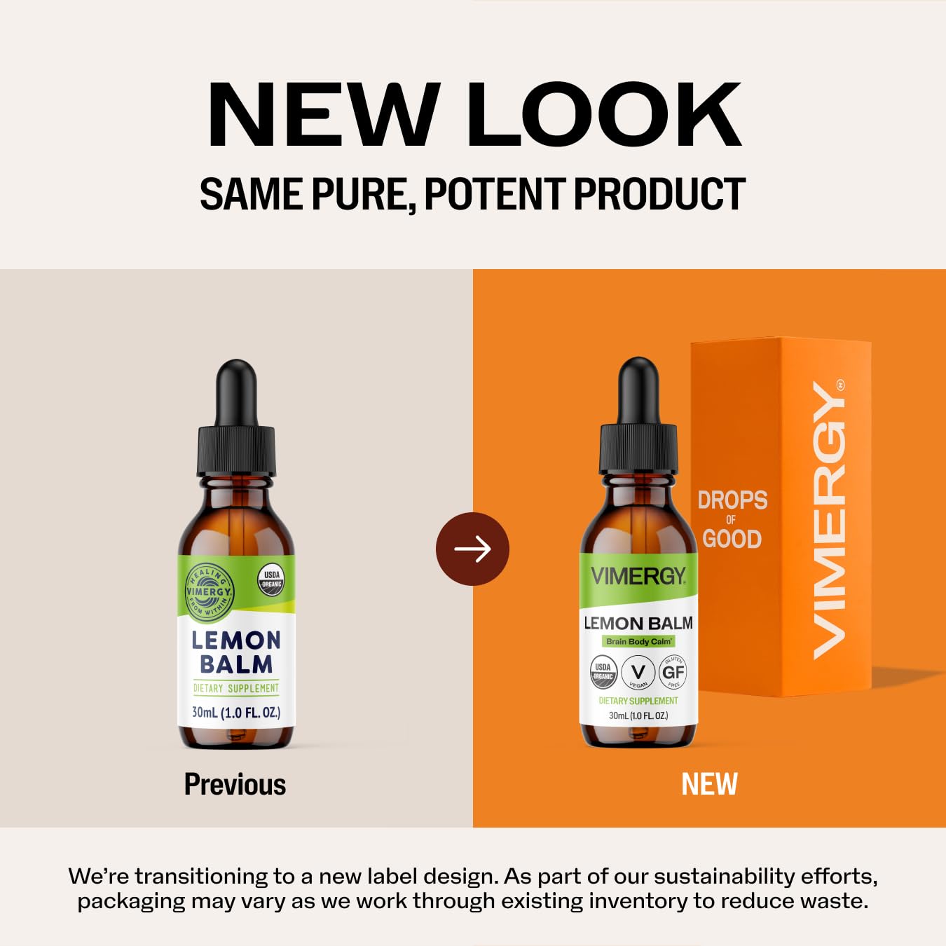 Vimergy botella 30 mL junto a regla para ver tamaño y dosificación
