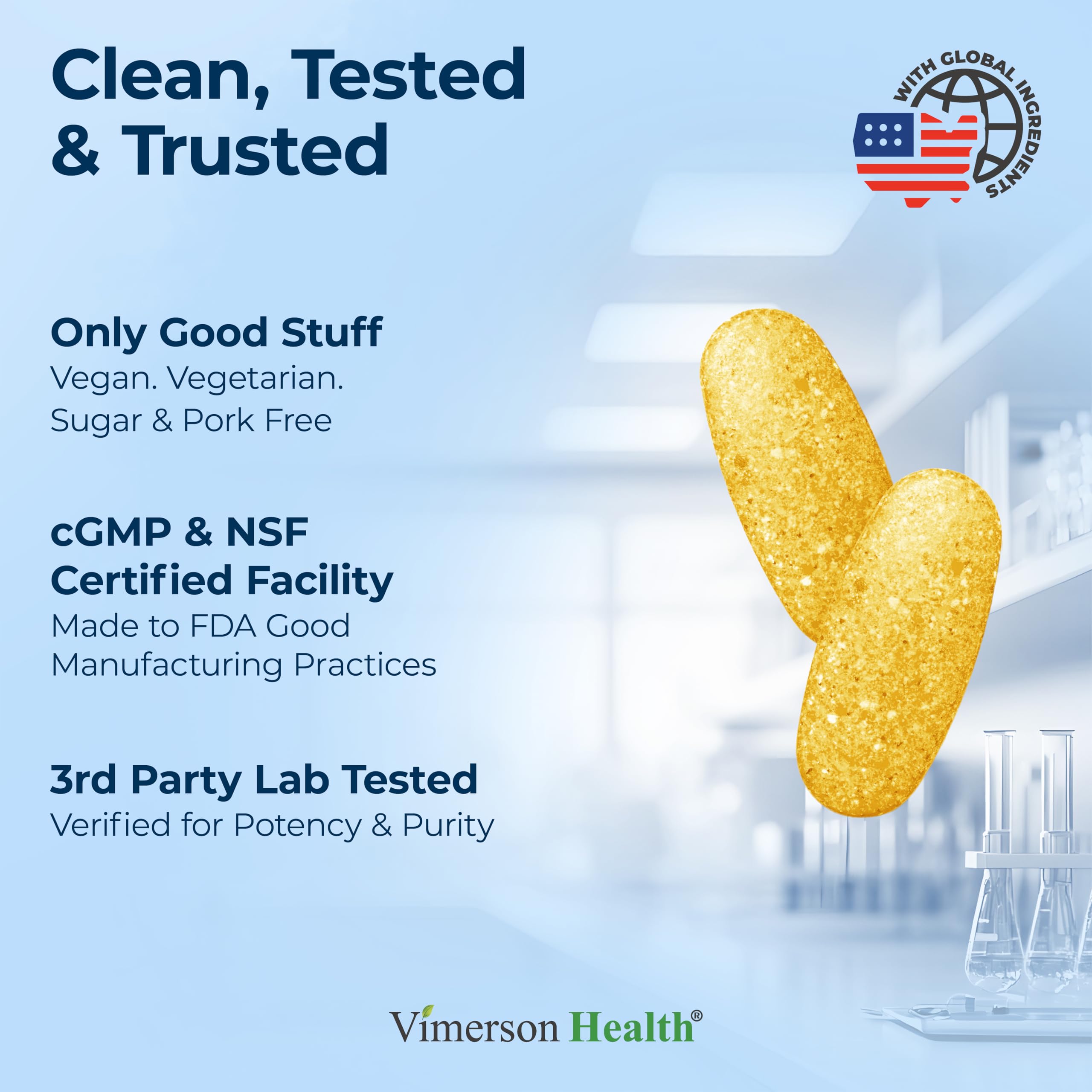 Vimerson Health etiqueta de ingredientes con dosis y beneficios visibles