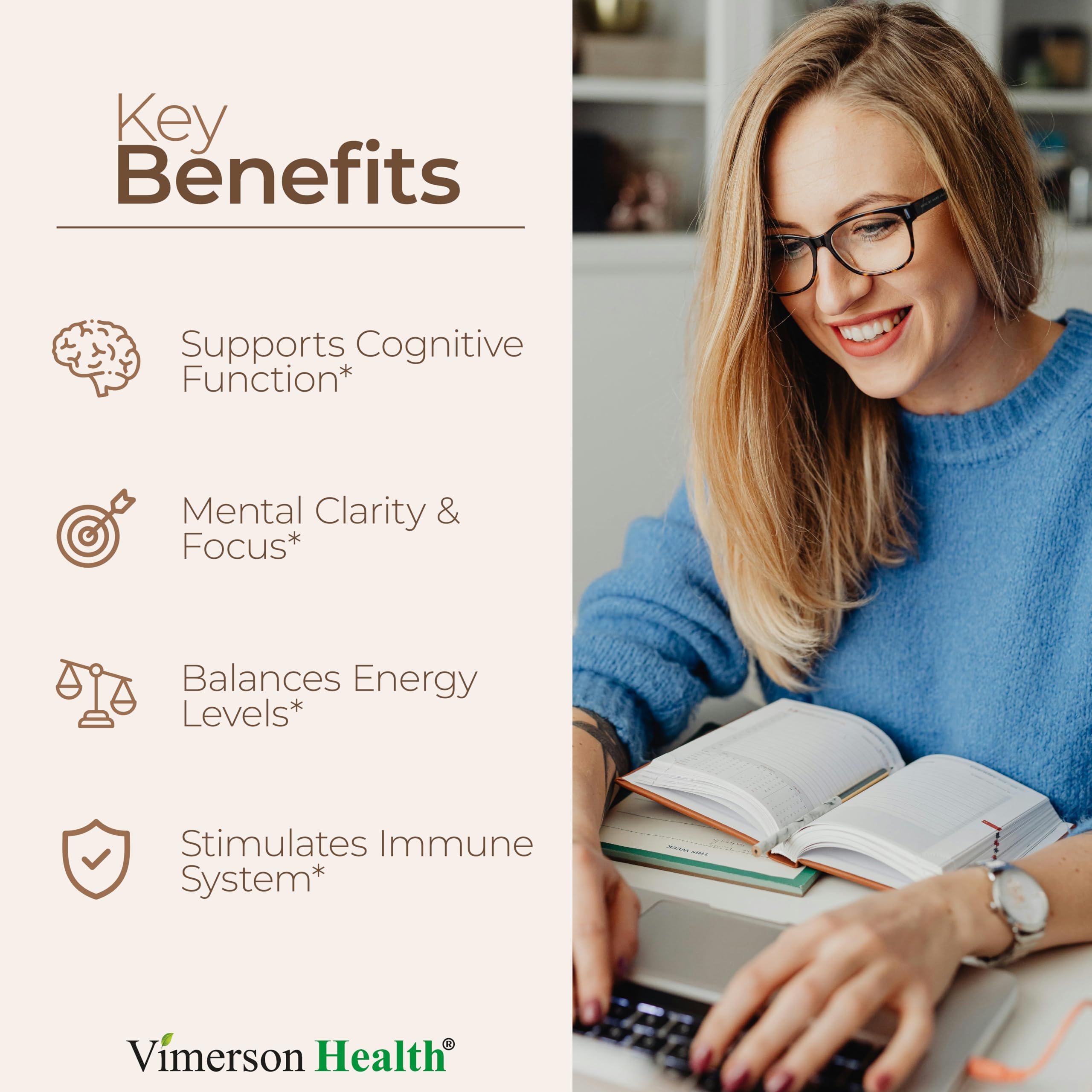 Vimerson Health cápsulas en primer plano resaltando textura y calidad vegana
