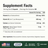 Vimerson Health etiqueta en primer plano con ingredientes y beneficios