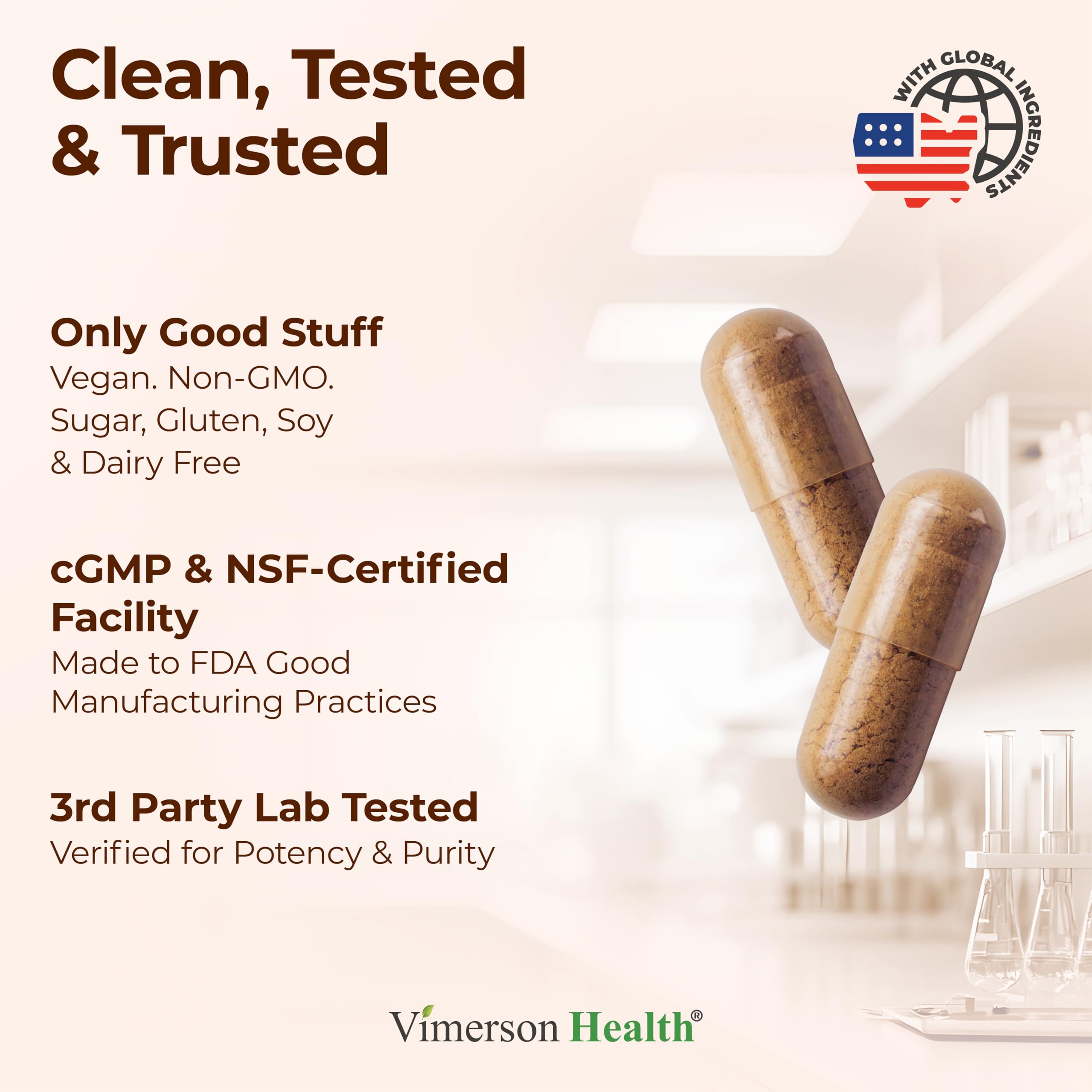 Vimerson Health frasco con tapa abatible ideal para llevar y tomar en camino