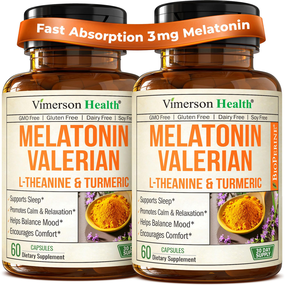 Vimerson Health frente del empaque mostrando la fórmula para sueño natural