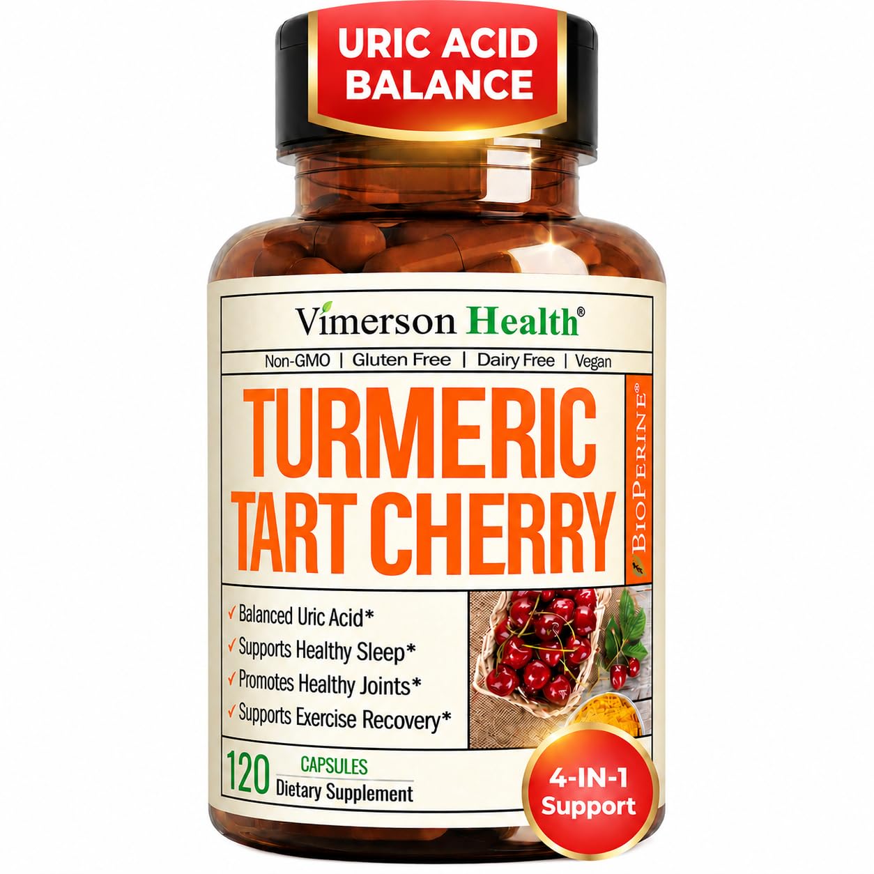 Vimerson Health vista frontal del empaque mostrando ingredientes clave y beneficios