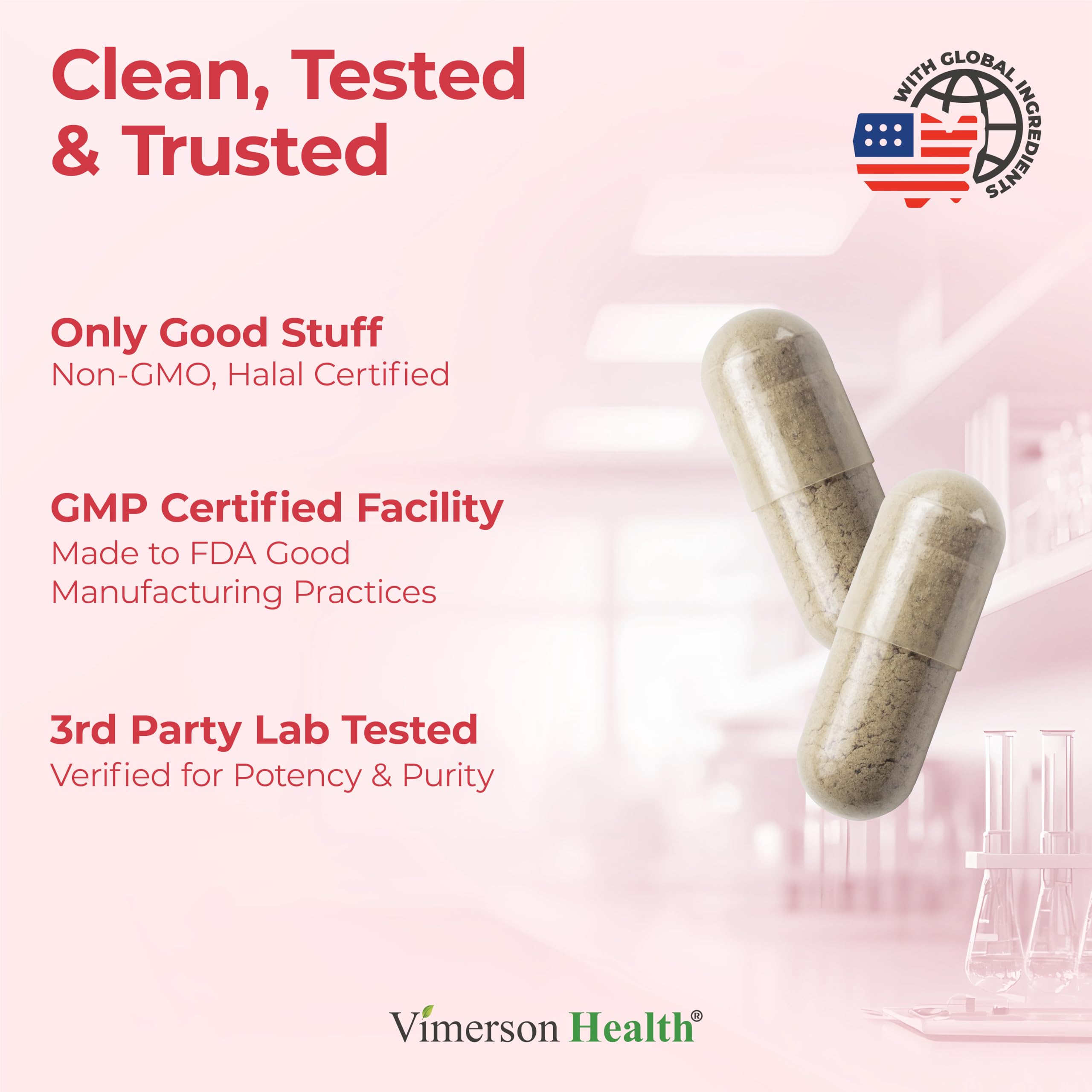 Vimerson Health mezcla botánica de cohosh negro y trébol rojo para soporte