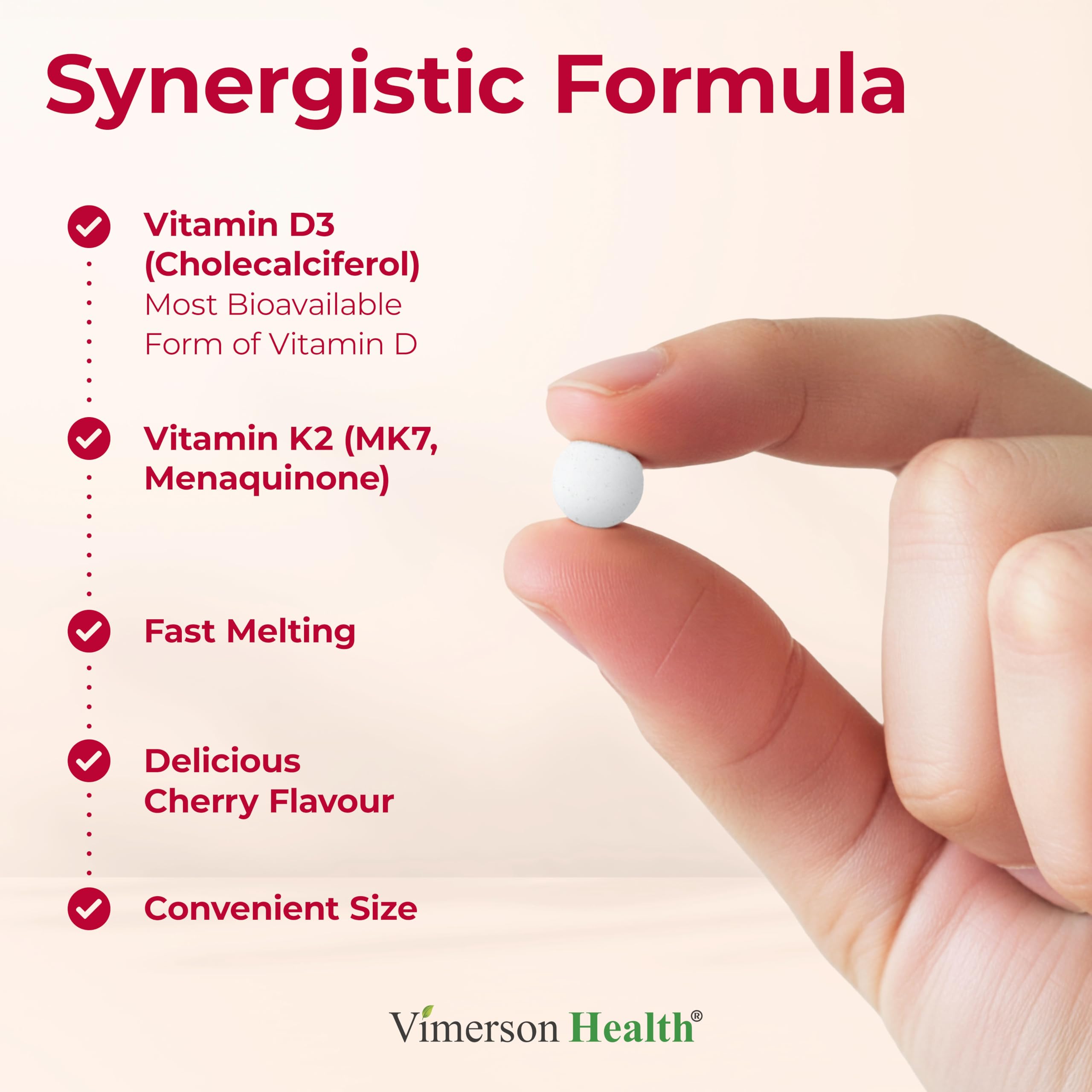 Vimerson Health etiqueta de ingredientes que destaca D3 y K2