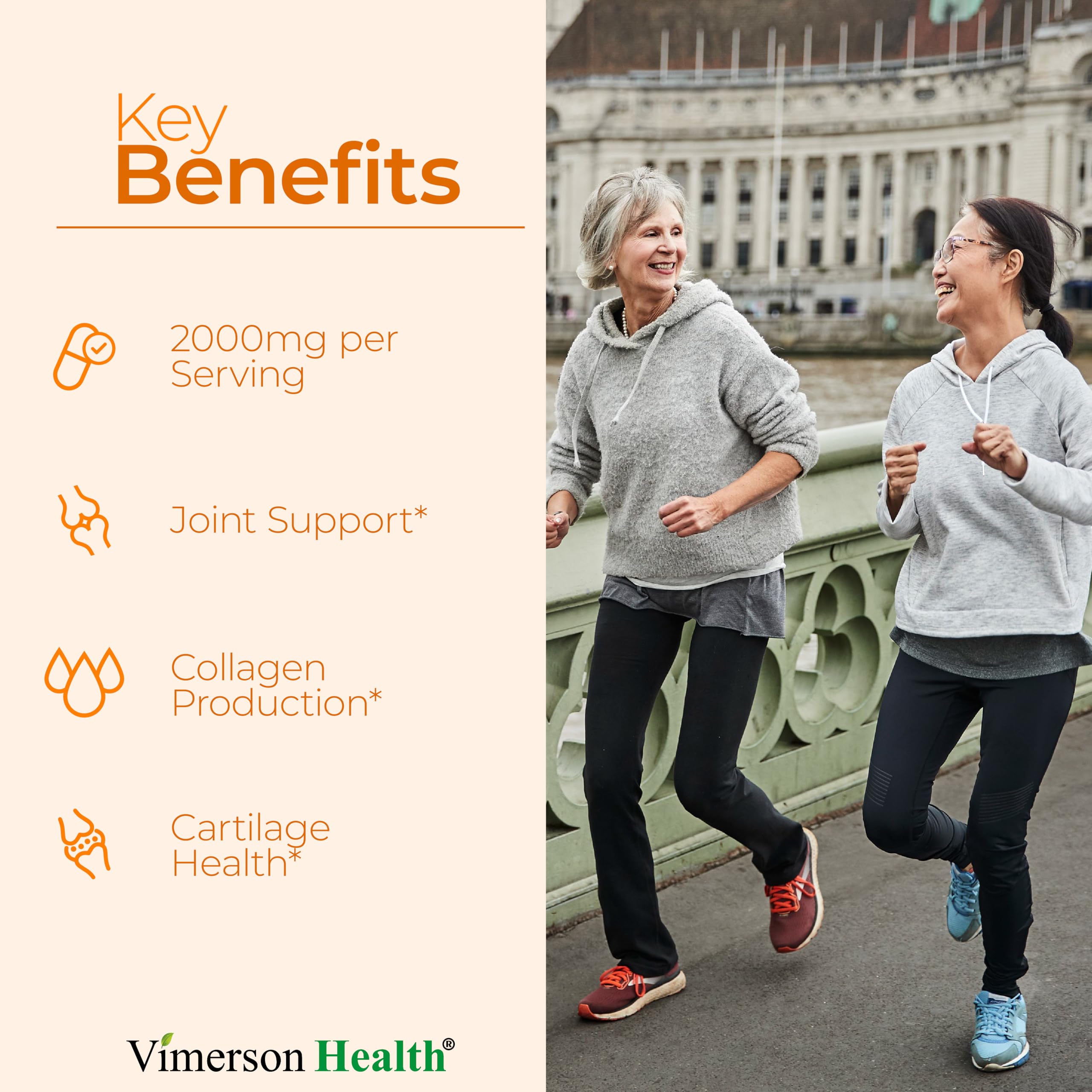 Vimerson Health primer plano de tabletas mostrando textura y facilidad