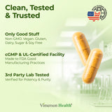 Vimerson Health polvo de cúrcuma orgánica mostrando textura y pureza