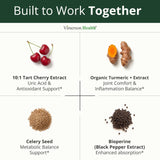 Vimerson Health cerca de cereza y cúrcuma mostrando ingredientes naturales