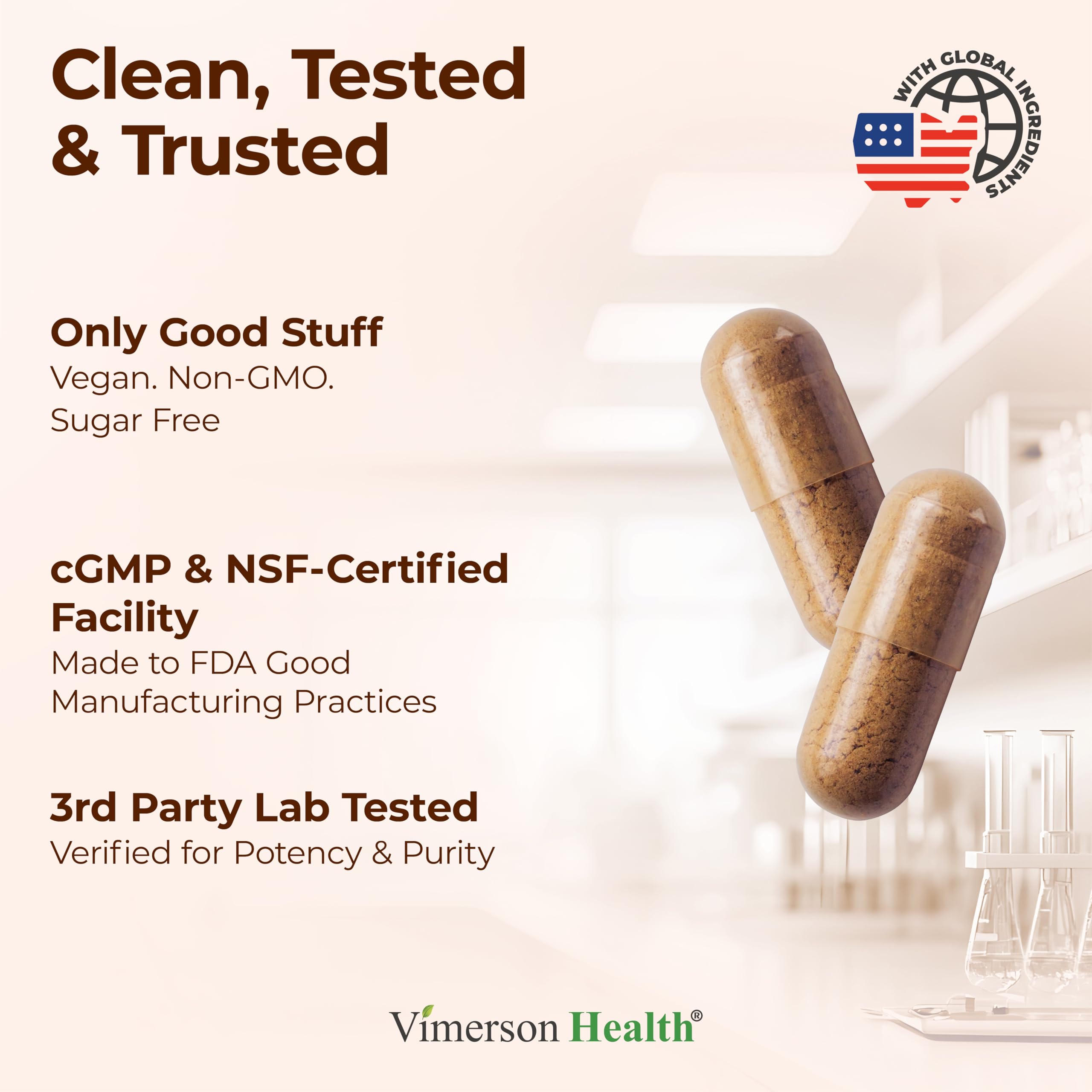 Vimerson Health polvo de hongos en primer plano mostrando pureza
