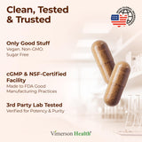 Vimerson Health polvo de hongos en primer plano mostrando pureza