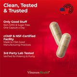 Vimerson Health etiqueta nutricional mostrando dosis y componentes clave